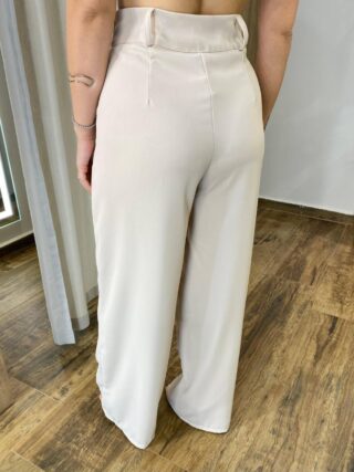 Calça Feminina Alfaiataria Pantalona Aurora Nude - Fernanda Ramos Store