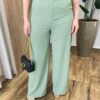 Calça Feminina Alfaiataria Pantalona Aurora Verde Oliva - Fernanda Ramos Store