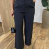 Calça Feminina Diana Alfaiataria Pantalona Preta - Fernanda Ramos Store