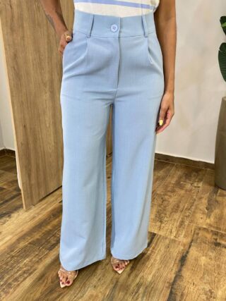 Calça Feminina Diana Alfaiataria Pantalona Azul - Fernanda Ramos Store