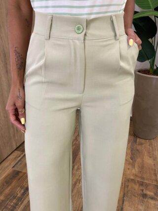 Calça Feminina Diana Alfaiataria Pantalona Verde - Fernanda Ramos Store