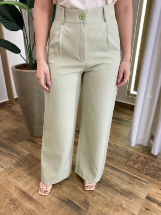 Calça Feminina Diana Alfaiataria Pantalona Verde - Fernanda Ramos Store