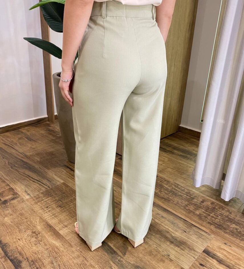 Calça Feminina Diana Alfaiataria Pantalona Verde - Fernanda Ramos Store