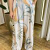 Calça Feminina Pantalona Malú Off White Estampada - Fernanda Ramos Store