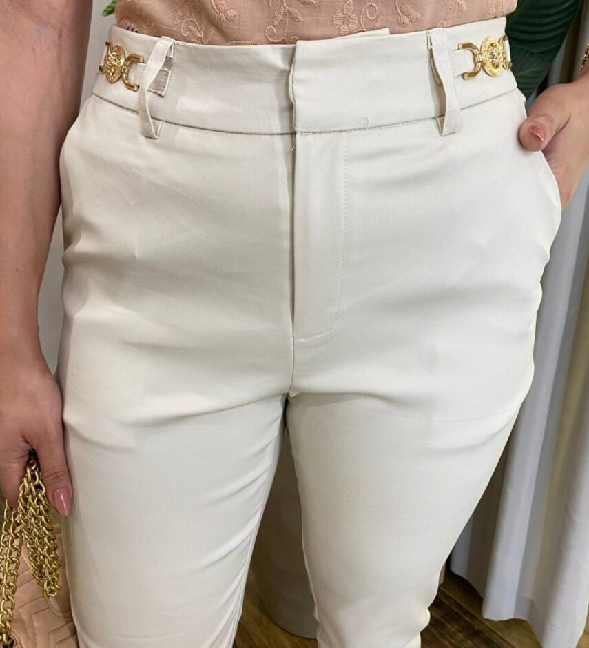 Calça Feminina Social Skinny Valentina Nude com Elastano - Fernanda Ramos Store
