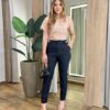 Calça Feminina Social Skinny Valentina Preta com Elastano - Fernanda Ramos Store