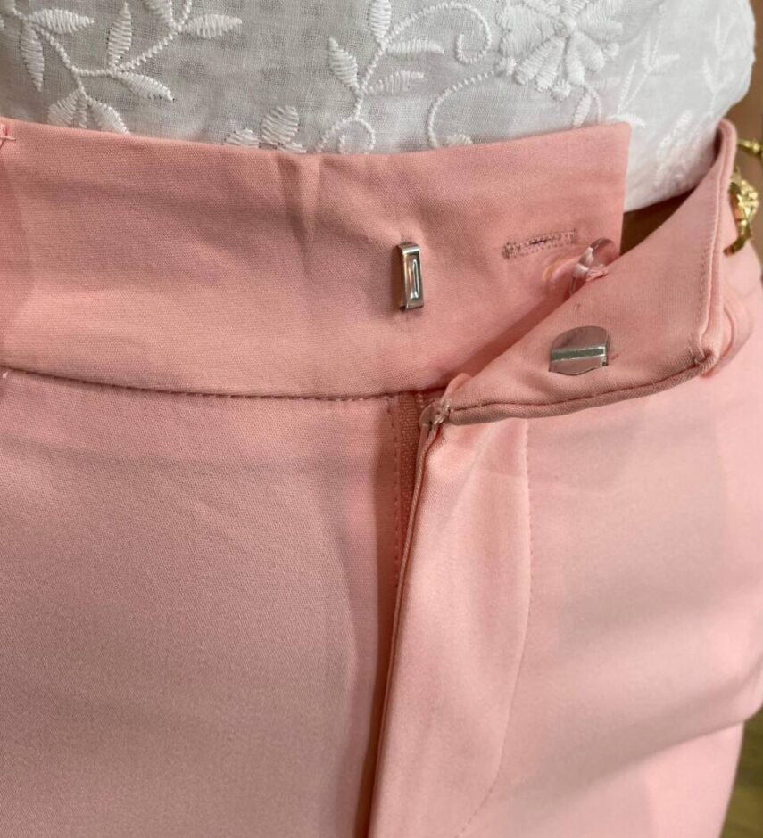 Calça Feminina Social Skinny Valentina Rosa com Elastano - Fernanda Ramos Store