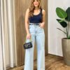 Calça Jeans Feminina Nicole Wide Leg com Cinto - Fernanda Ramos Store