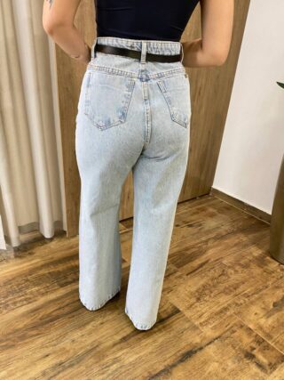 Calça Jeans Feminina Nicole Wide Leg com Cinto - Fernanda Ramos Store