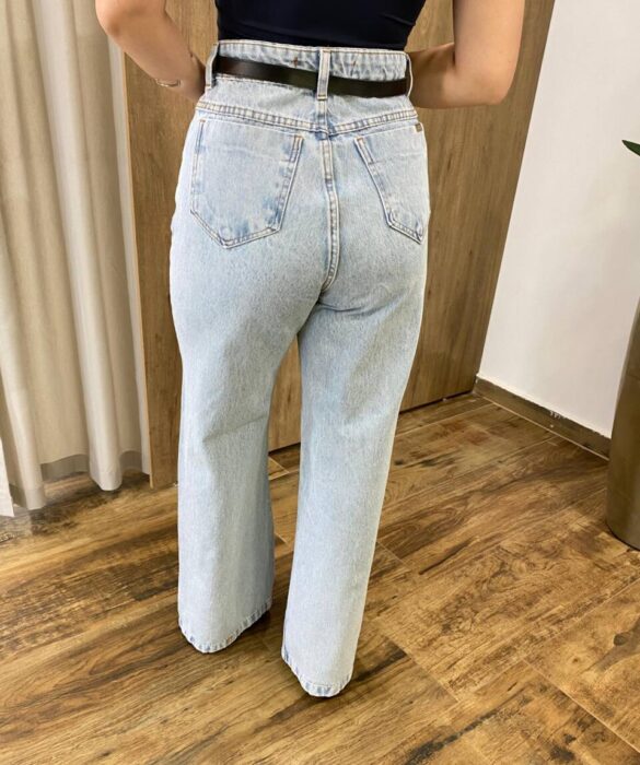 Calça Jeans Feminina Nicole Wide Leg com Cinto - Fernanda Ramos Store