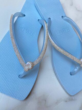 Chinelo Feminino Diamond Azul com Strass - Fernanda Ramos Store