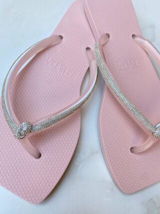 Chinelo Feminino Diamond Rosa com Strass - Fernanda Ramos Store