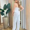 Conjunto Feminino Alfaiataria Fer Cropped e Calça Pantalona Off White - Fernanda Ramos Store