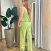 Conjunto Feminino Alfaiataria Fer Cropped e Calça Pantalona Verde - Fernanda Ramos Store