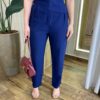 Conjunto Feminino Ana Cropped Nula Manga e Calça Azul Marinho - Fernanda Ramos Store