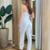 Conjunto Feminino Ana Cropped Nula Manga e Calça Off White - Fernanda Ramos Store