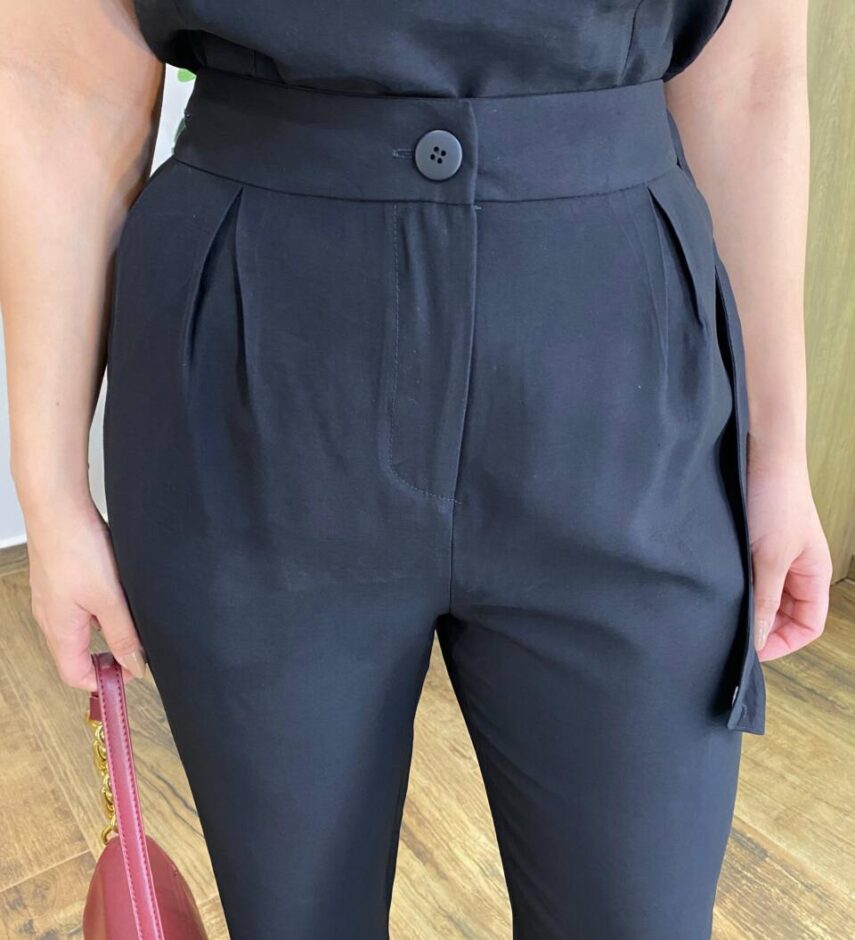 Conjunto Feminino Ana Cropped Nula Manga e Calça Preto - Fernanda Ramos Store