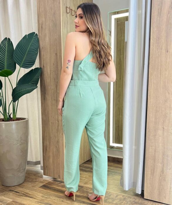 Conjunto Feminino Ana Cropped Nula Manga e Calça Verde - Fernanda Ramos Store