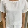 Conjunto Feminino Bia Blusa Manga Curta e Short com Amarração Branco - Fernanda Ramos Store