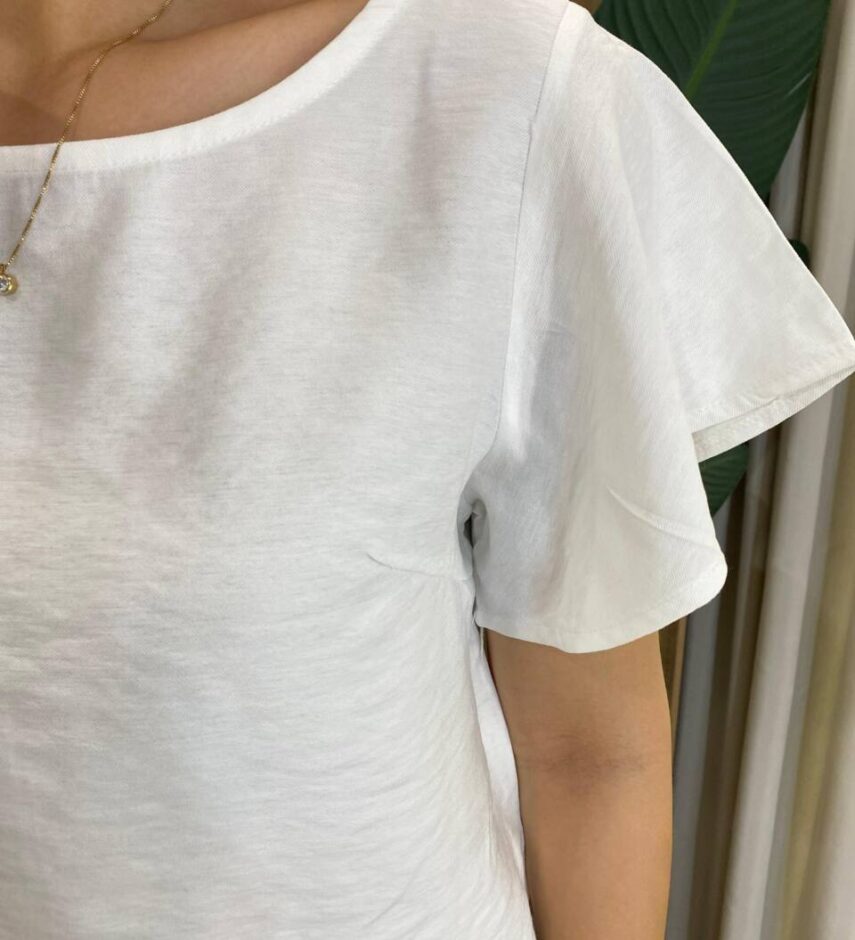 Conjunto Feminino Bia Blusa Manga Curta e Short com Amarração Branco - Fernanda Ramos Store