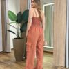 Conjunto Feminino Cropped com Bojo e Calça Cargo Pantalona Terra - Fernanda Ramos Store