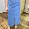 Conjunto Feminino Sarah Cropped e Saia Midi Azul com Cinto - Fernanda Ramos Store