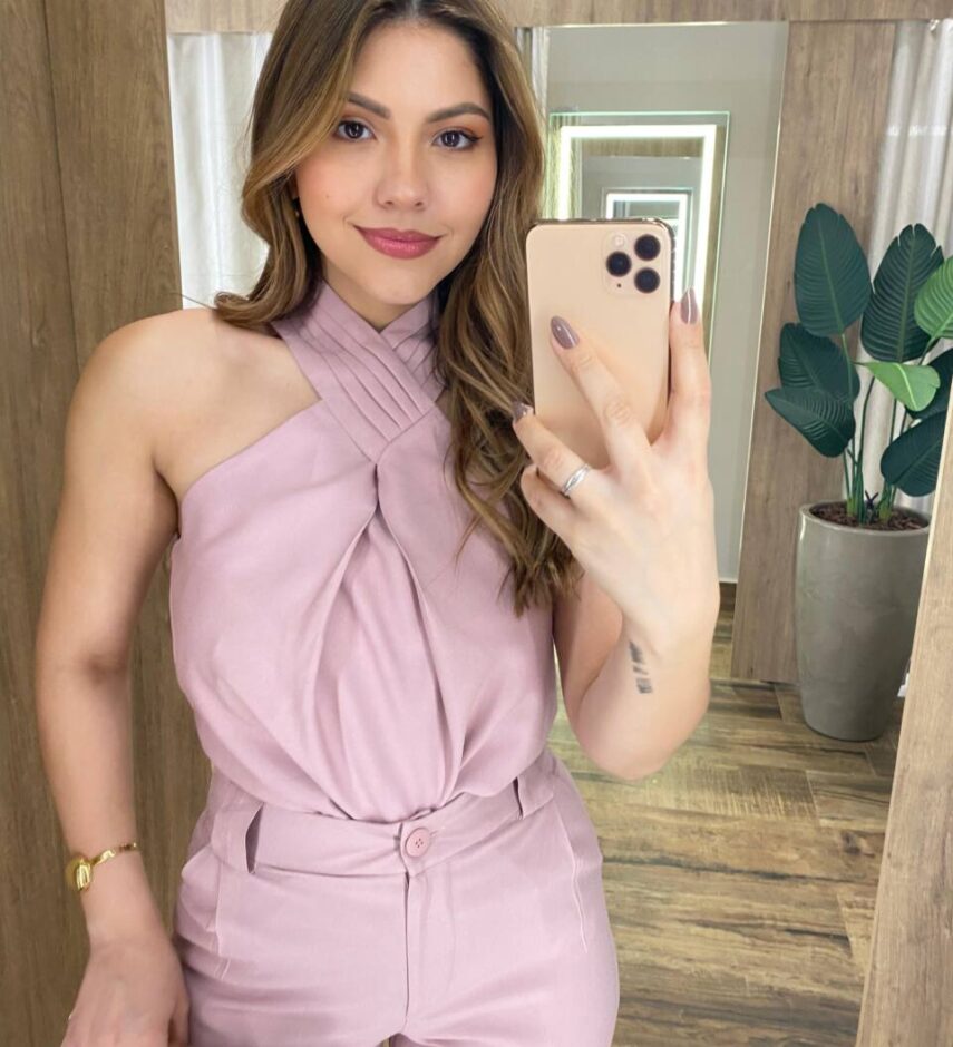 Conjunto Feminino Summer Love Regata com Detalhe e Calça Rosé - Fernanda Ramos Store