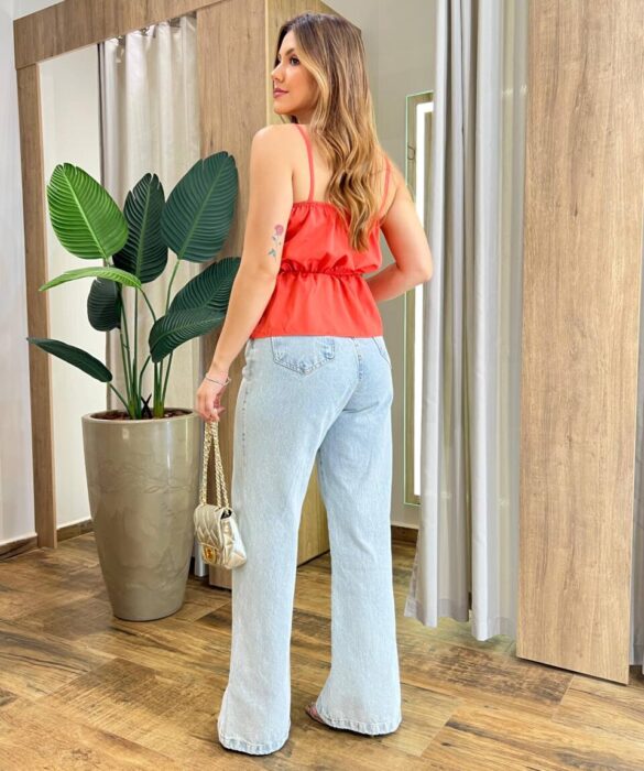 Cropped Bata Feminino Júlia sem Bojo com Lastex Coral - Fernanda Ramos Store