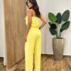 Macacão Feminino Longo Suzy sem Bojo Tomara que Caia Amarelo - Fernanda Ramos Store