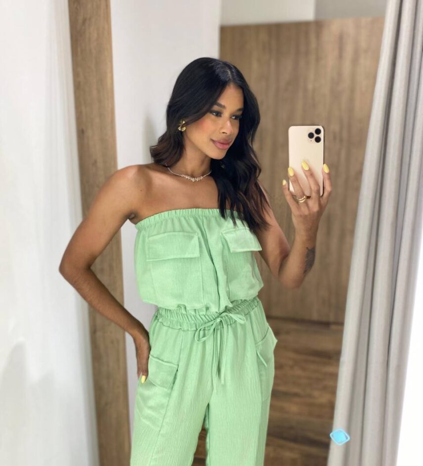 Macacão Feminino Longo Suzy sem Bojo Tomara que Caia Verde - Fernanda Ramos Store
