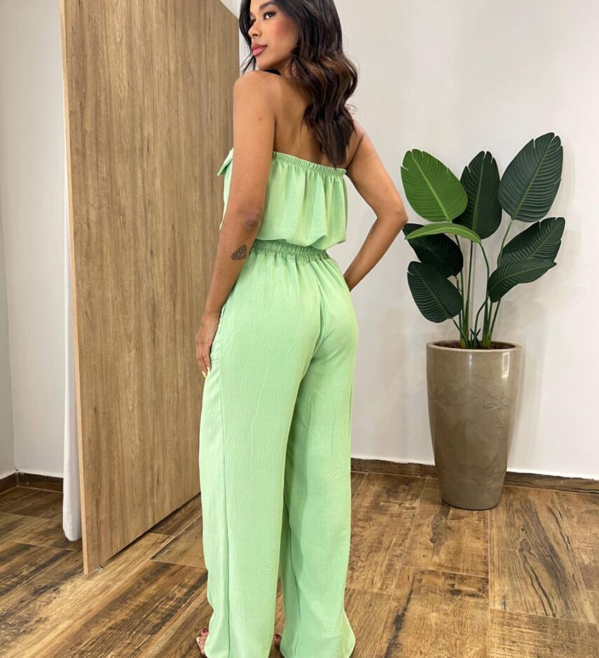 Macacão Feminino Longo Suzy sem Bojo Tomara que Caia Verde - Fernanda Ramos Store