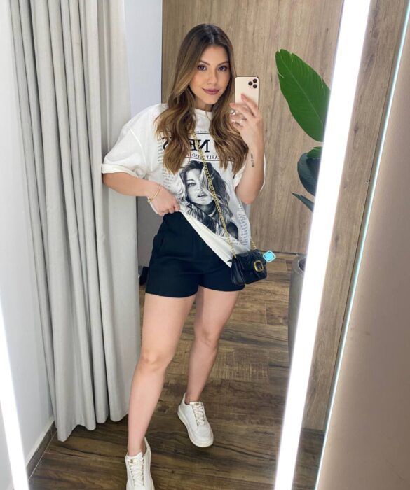 Max T-shirt Feminina Juliana Off White City News - Fernanda Ramos Store