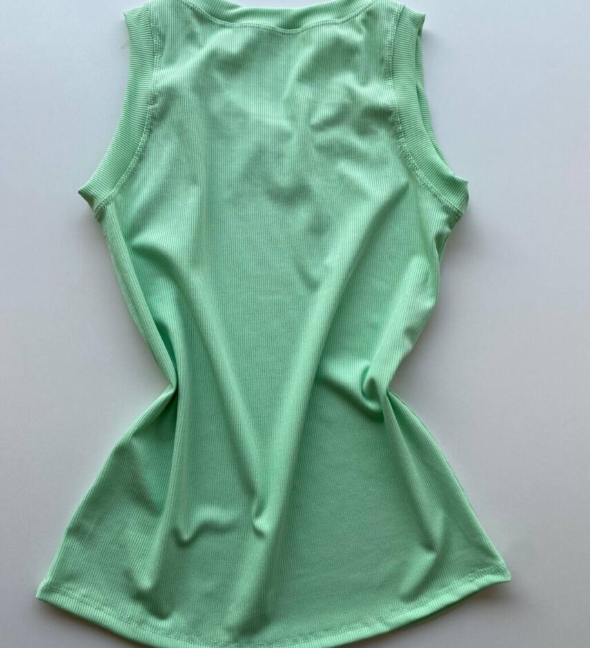 Regata Feminina Canelada Maya Verde - Fernanda Ramos Store