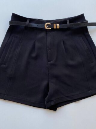 Short Feminino Alfaiataria Louise Preto com Cinto - Fernanda Ramos Store