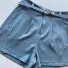 Short Feminino Alfaiataria Louise Azul com Cinto - Fernanda Ramos Store