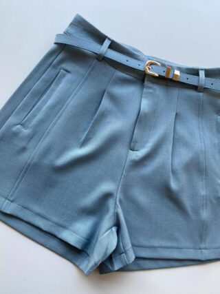 Short Feminino Alfaiataria Louise Azul com Cinto - Fernanda Ramos Store