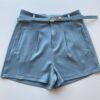 Short Feminino Alfaiataria Louise Azul com Cinto - Fernanda Ramos Store