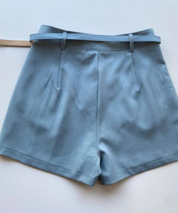 Short Feminino Alfaiataria Louise Azul com Cinto - Fernanda Ramos Store