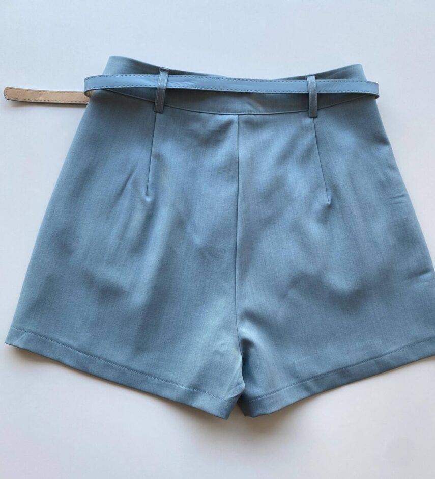 Short Feminino Alfaiataria Louise Azul com Cinto - Fernanda Ramos Store