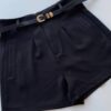 Short Feminino Alfaiataria Louise Preto com Cinto - Fernanda Ramos Store