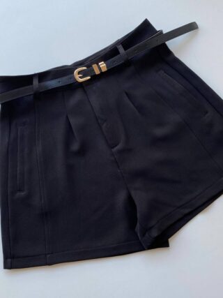 Short Feminino Alfaiataria Louise Preto com Cinto - Fernanda Ramos Store