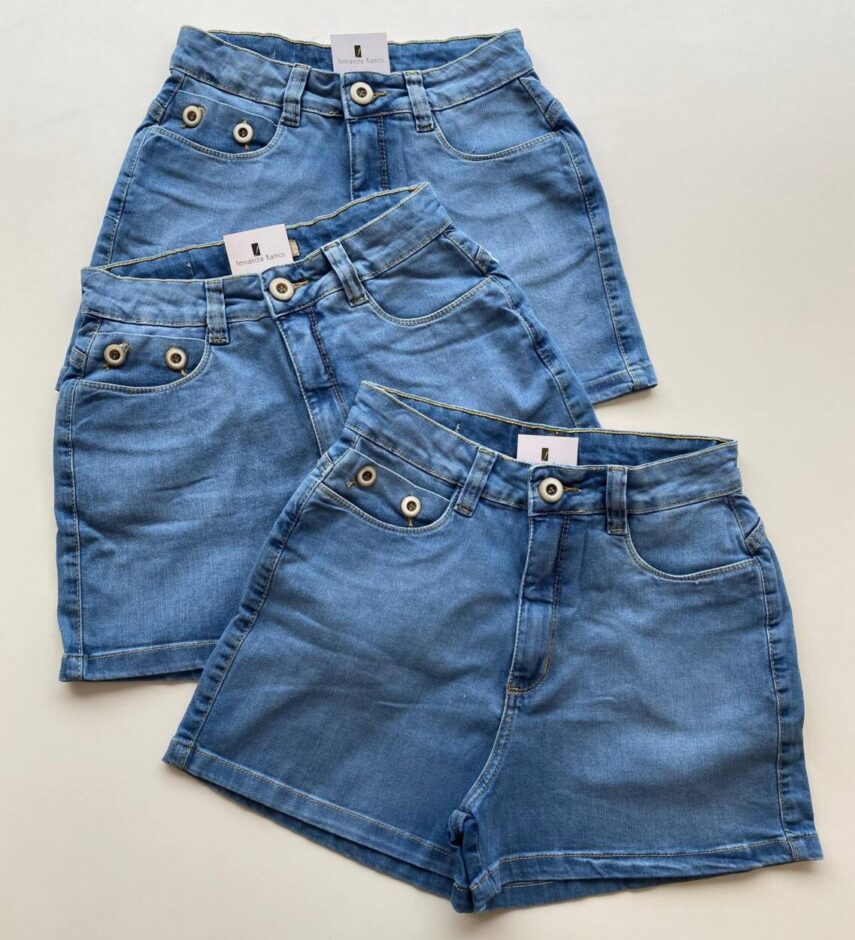 Short Feminino Betina Jeans com Elastano e Detalhe de Botões 53414 - Fernanda Ramos Store