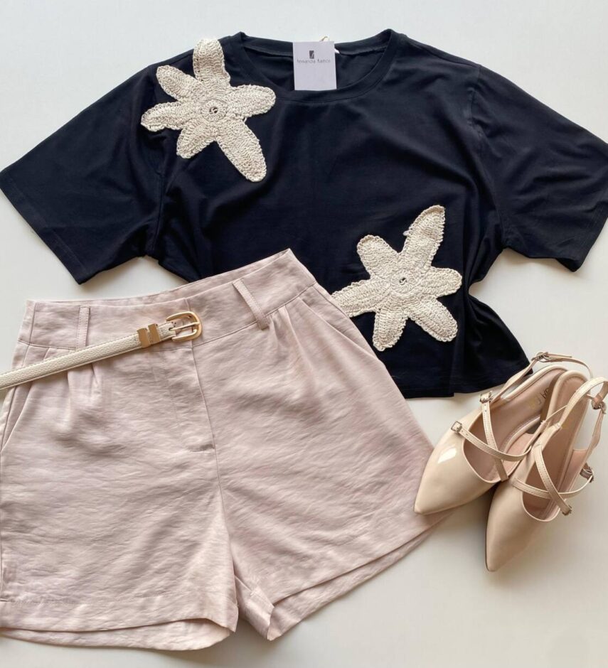 Short Feminino Social Alfaiataria Liz Nude com Bolsos - Fernanda Ramos Store