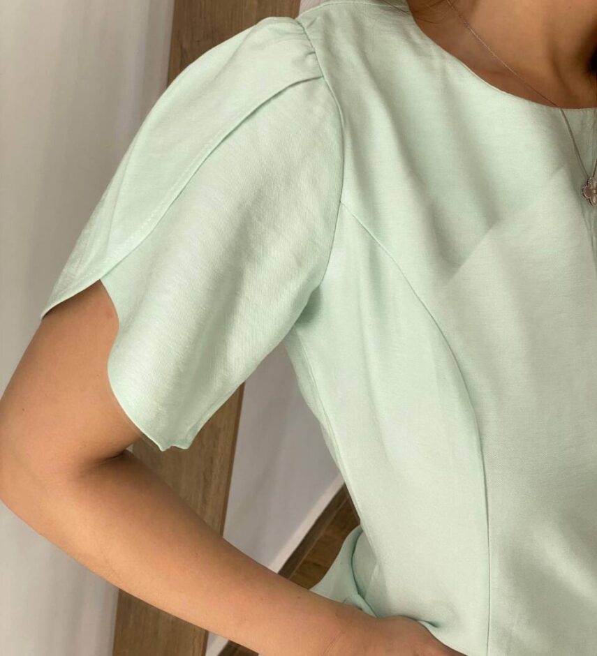 Vestido Feminino Curto Maya sem Bojo Manga Curta Verde - Fernanda Ramos Store