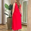 Vestido Midi Ana sem Bojo com Fenda Lateral e Bolsos Vermelho - Fernanda Ramos Store