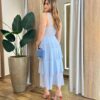 Vestido Midi Gabrieli com Bojo Tule Azul Bebê - Fernanda Ramos Store