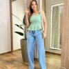 Blusa Bata Feminina Melina sem Bojo com Lastex Verde - Fernanda Ramos Store