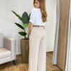 Blusa Feminina Crepe Luana Manga Princesa Off White - Fernanda Ramos Store