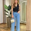 Calça Feminina Cecília Wide Leg Jeans 1068 - Fernanda Ramos Store