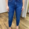 Calça Feminina Mom Alta Cropped com Bolsos Jeans 016317 - Fernanda Ramos Store